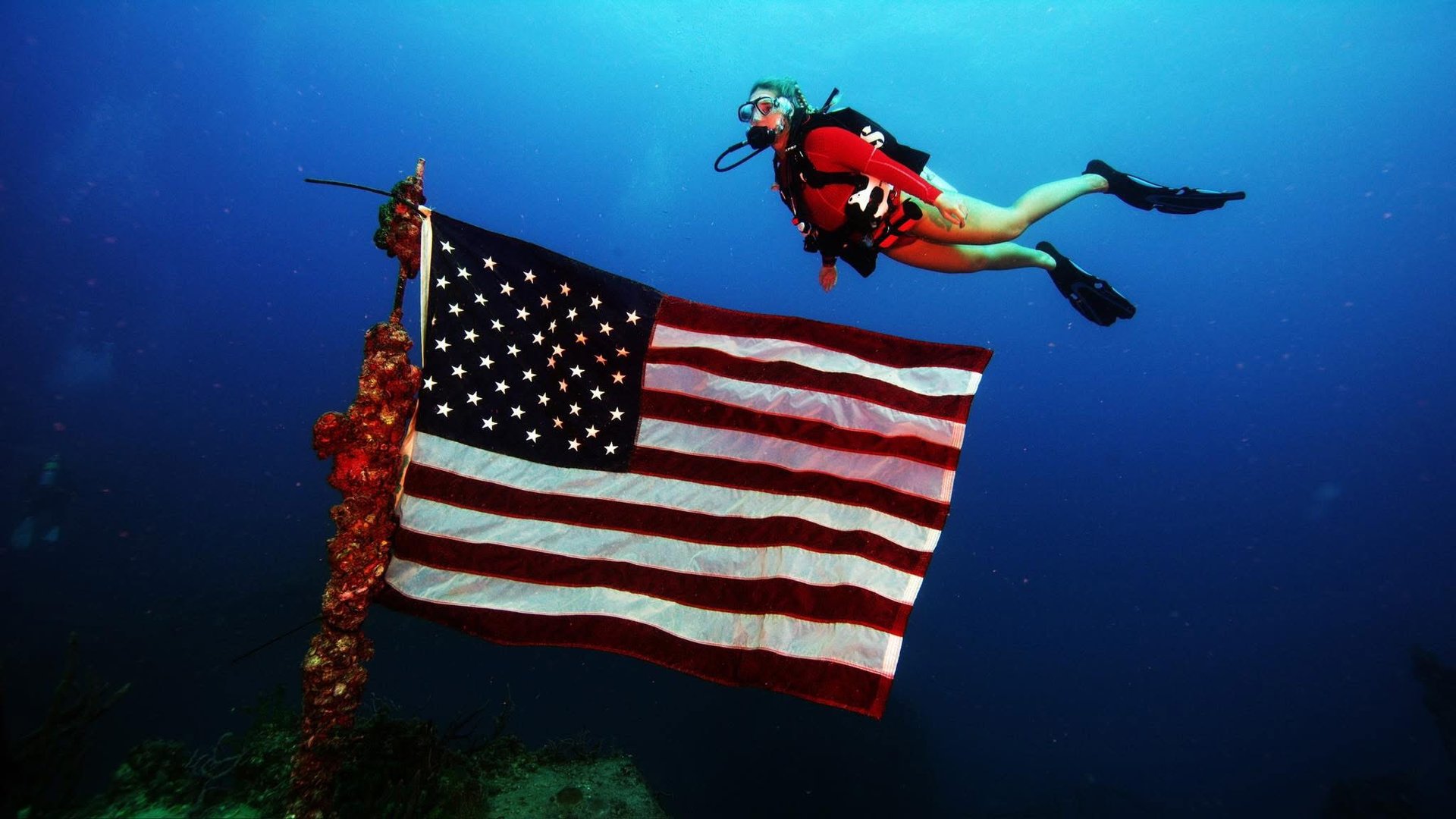 Scuba divers exploring underwater with Captain Slate's Scuba Adventures in the Florida Keys