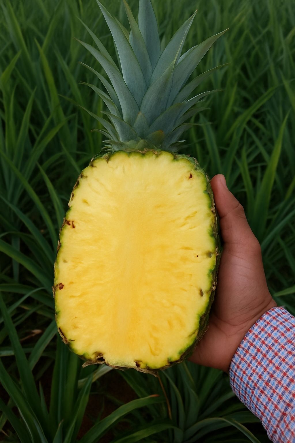 Detalle de fruto de piña en desarrollo