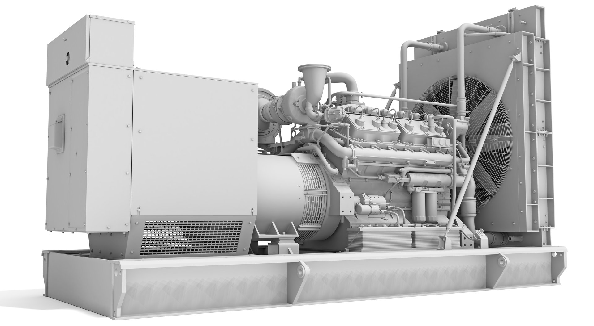 Gas Generator Engine in Clay Style on White Background 3D Rendering