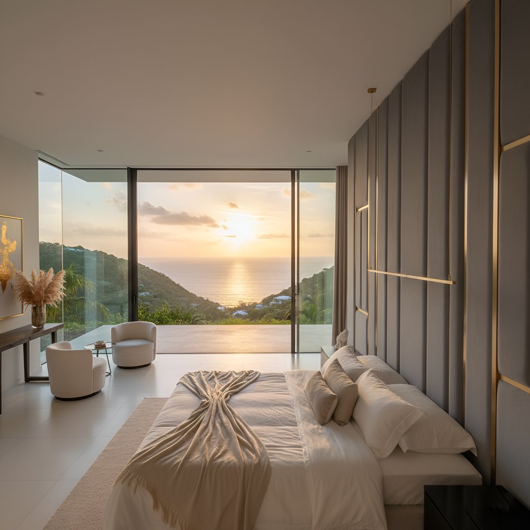 Luxury bedroom interior with elegant design