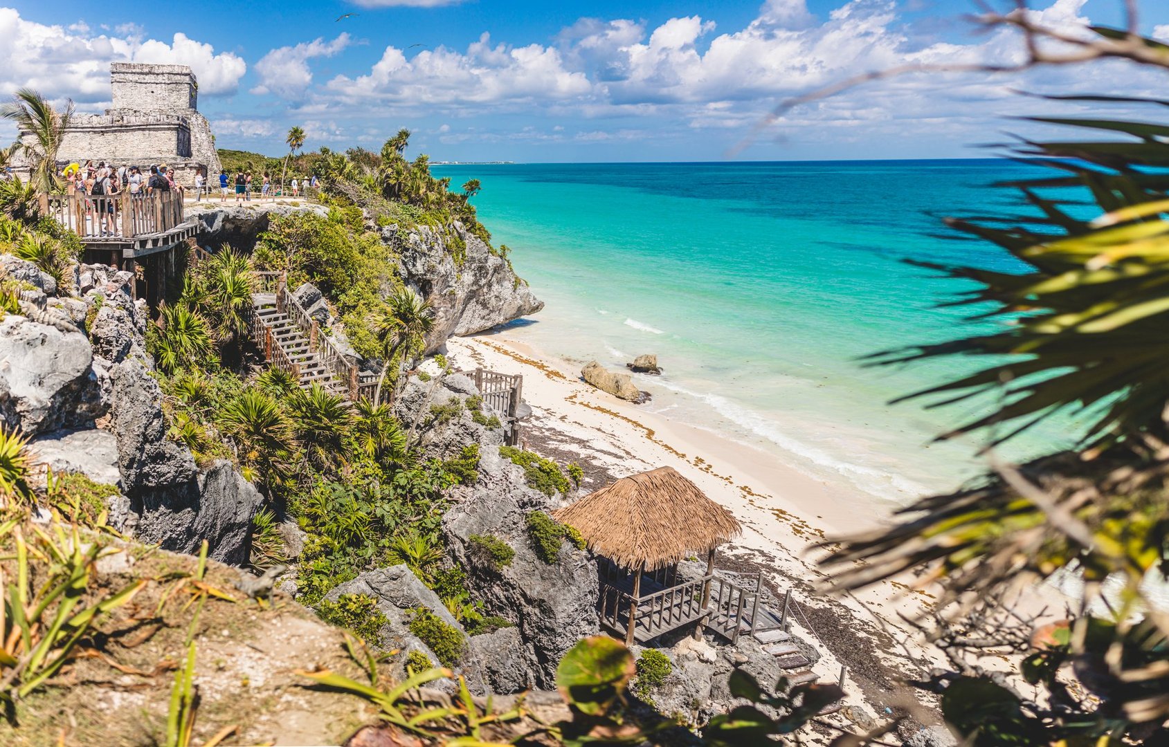Ruinas Mayas de Tulum con vista al Mar Caribe