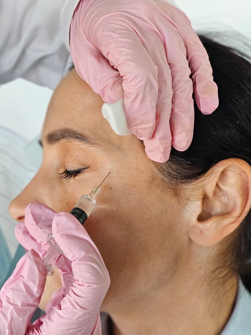 Beauty treatment involves injectables for wrinkle reduction and skin rejuvenation in a clinic setting