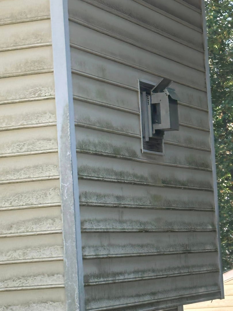 Before pressure washing fireplace