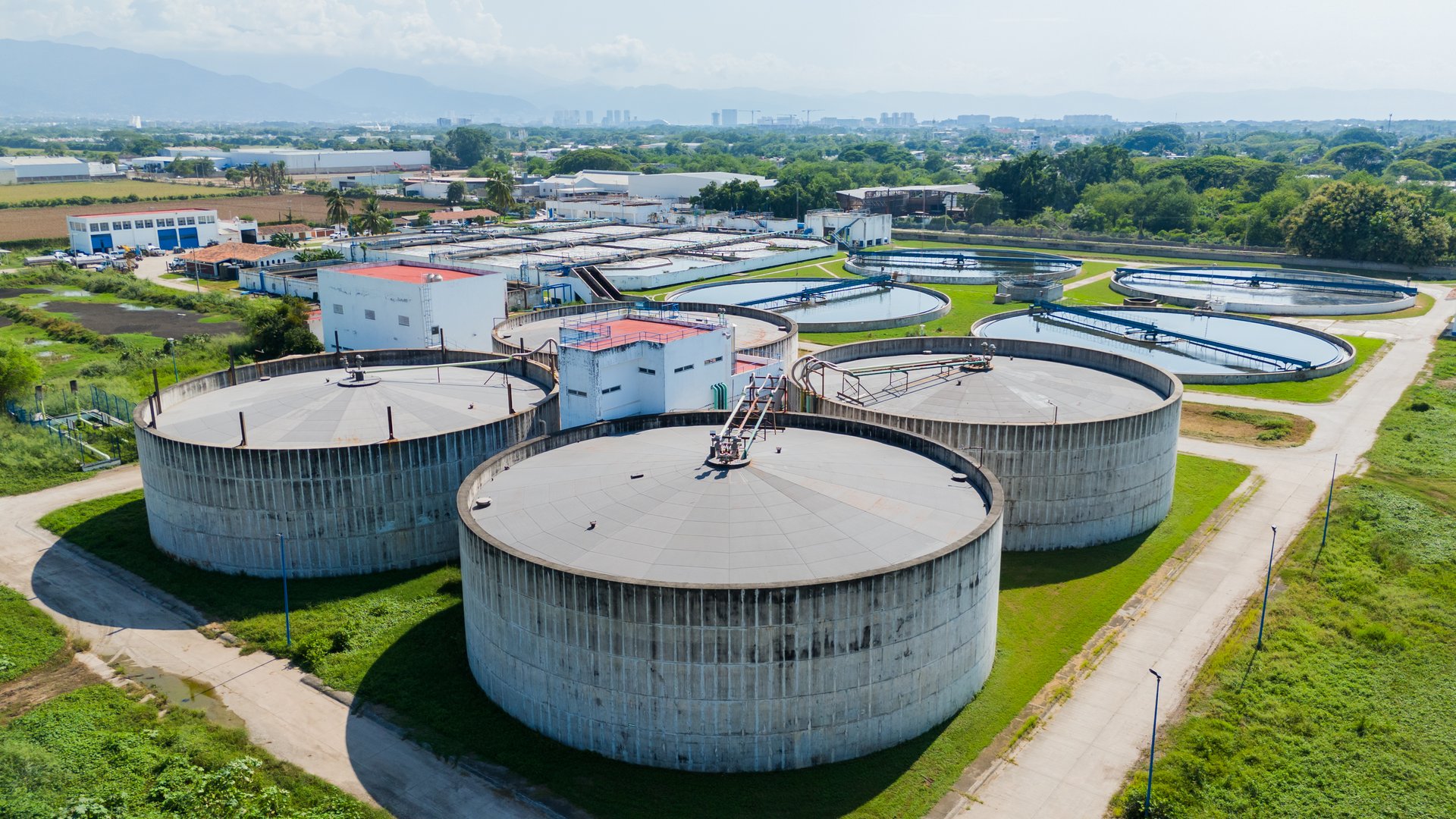 Aerial View of Wastewater Treatment Plant in Puerto Vallarta, Mexico
