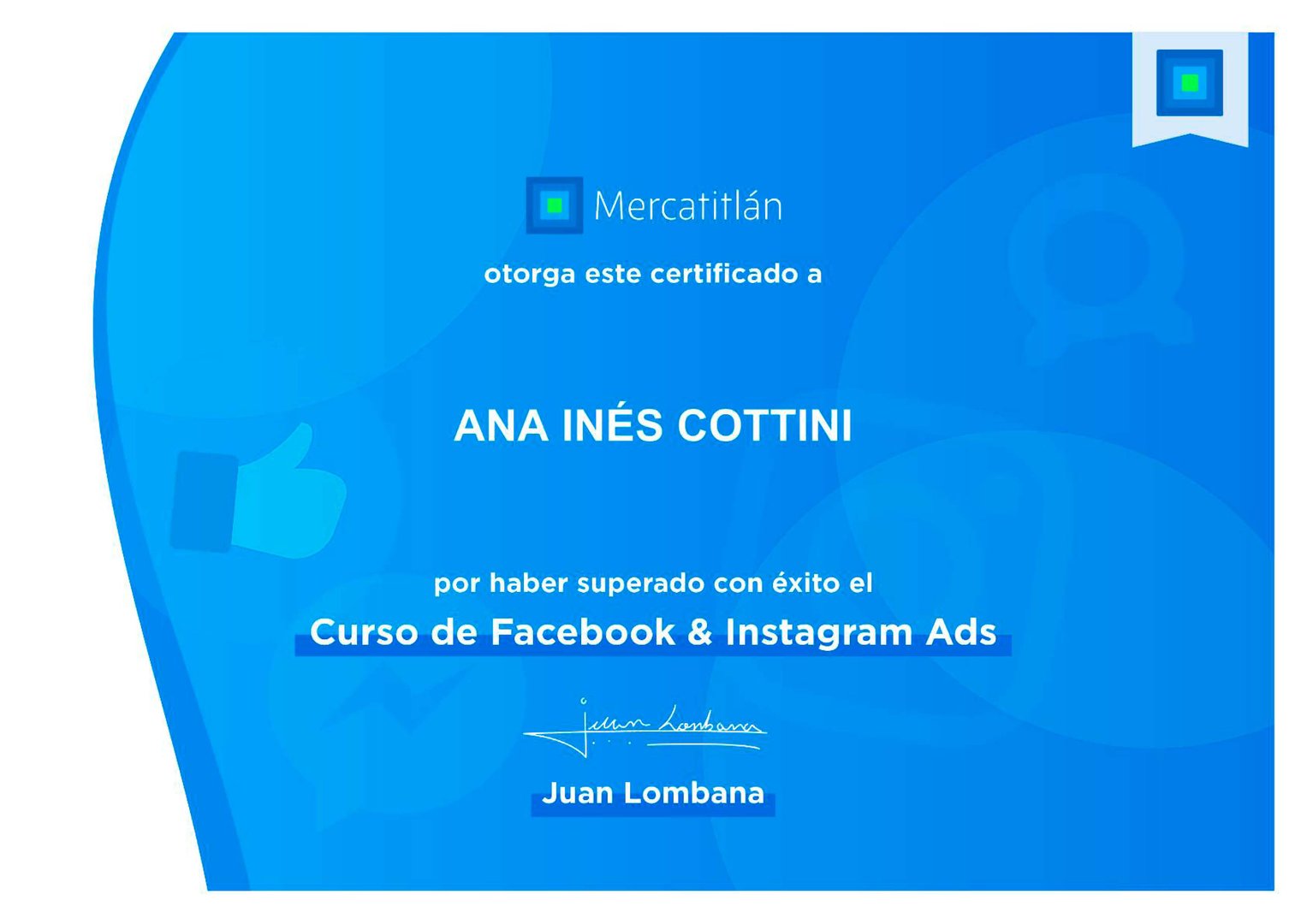 Certificado Facebook e Instagram ADS