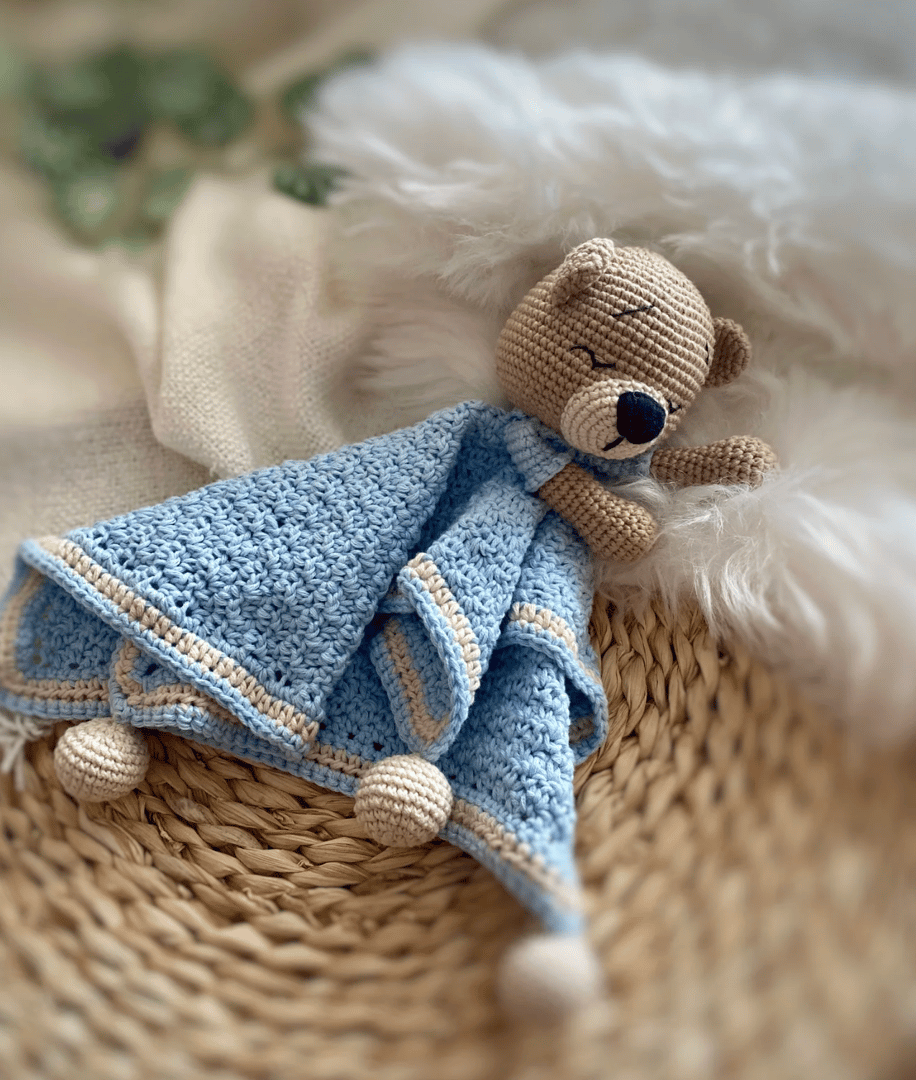 Kocyk przytulanka z misiem