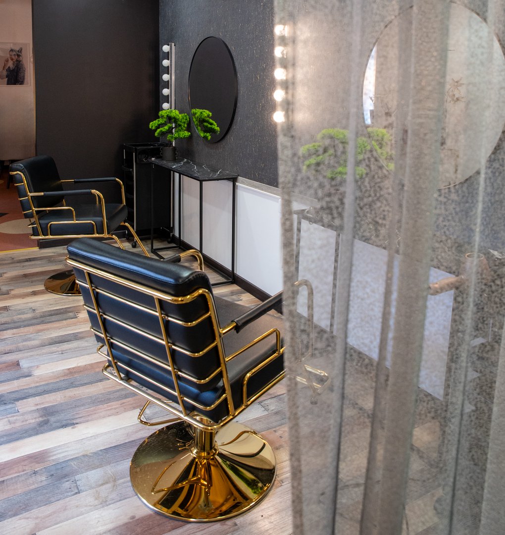 Hair beauty salon modern interior design with cosy atmosphere. High quality photo.