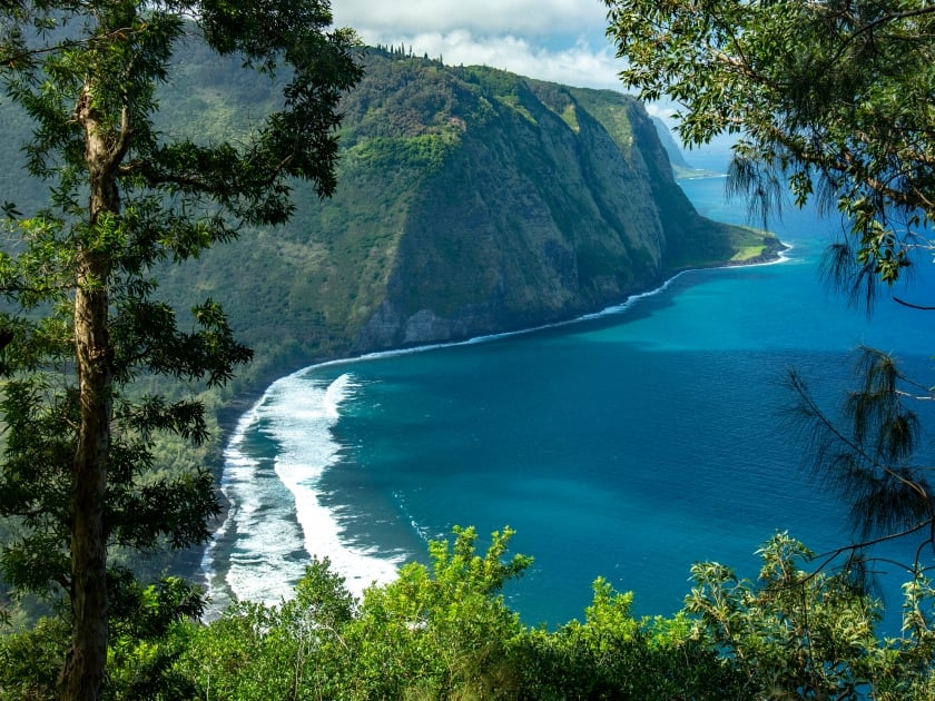 Waipio Valley lookout view on the Big Island of Hawaii