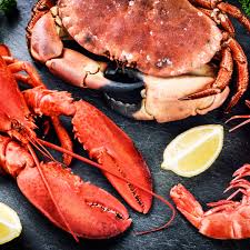 Fresh lobster and crab luxury seafood selection
