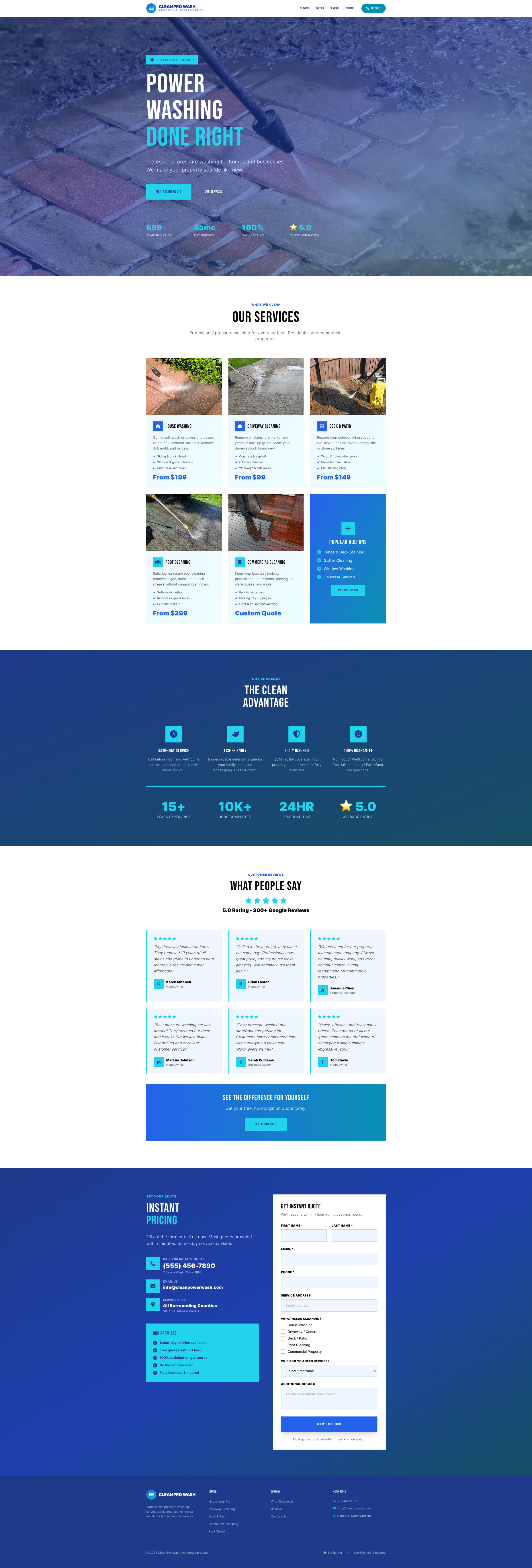 Pressure Washing Website Demo