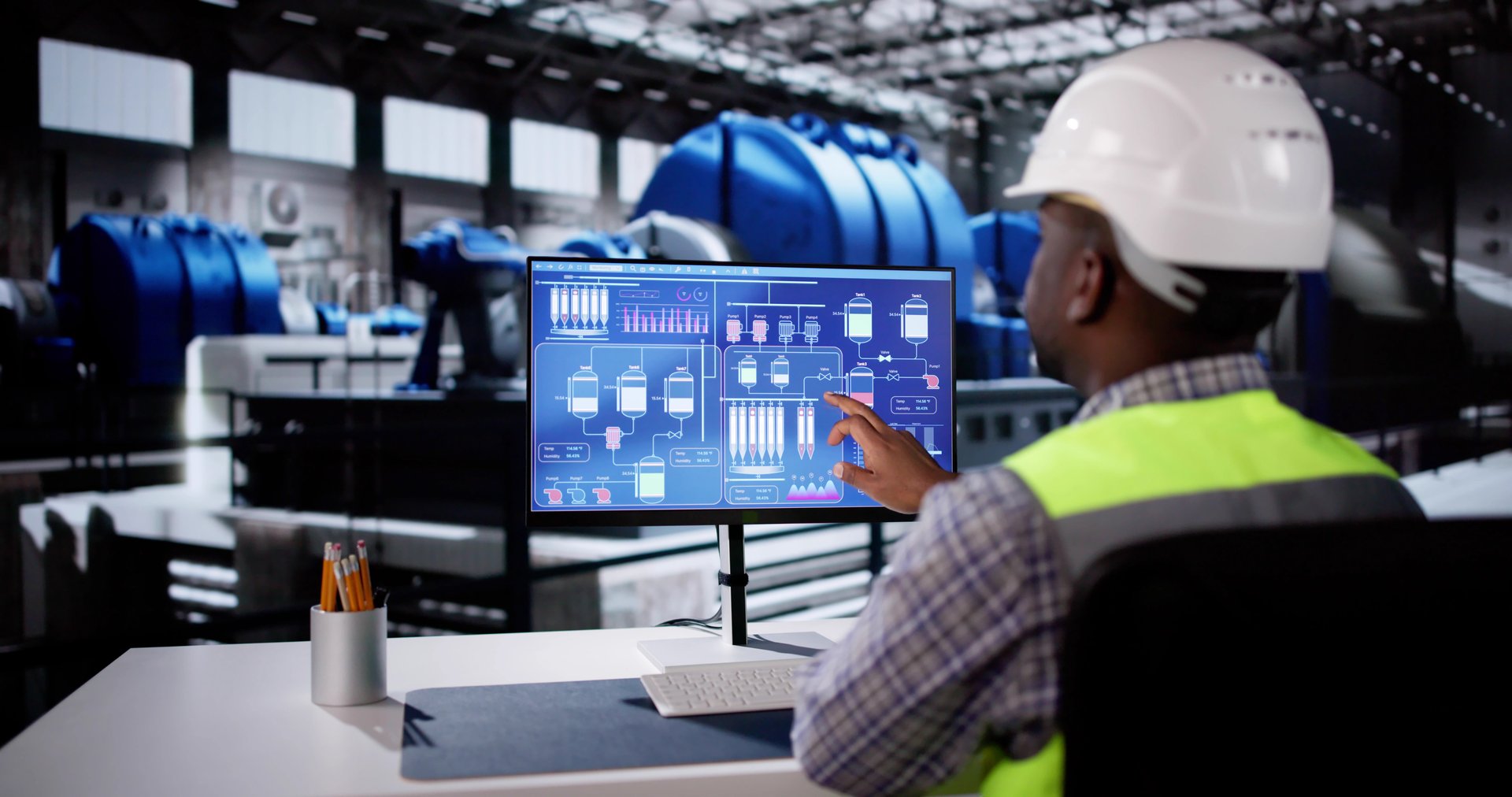 Power Plant Worker Using Scada Control System