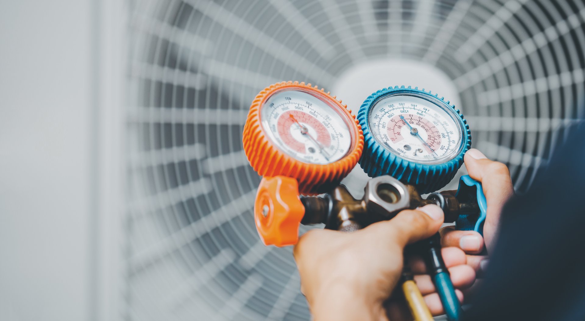 Air Conditioning Technician and A part of preparing to install new air conditioner.