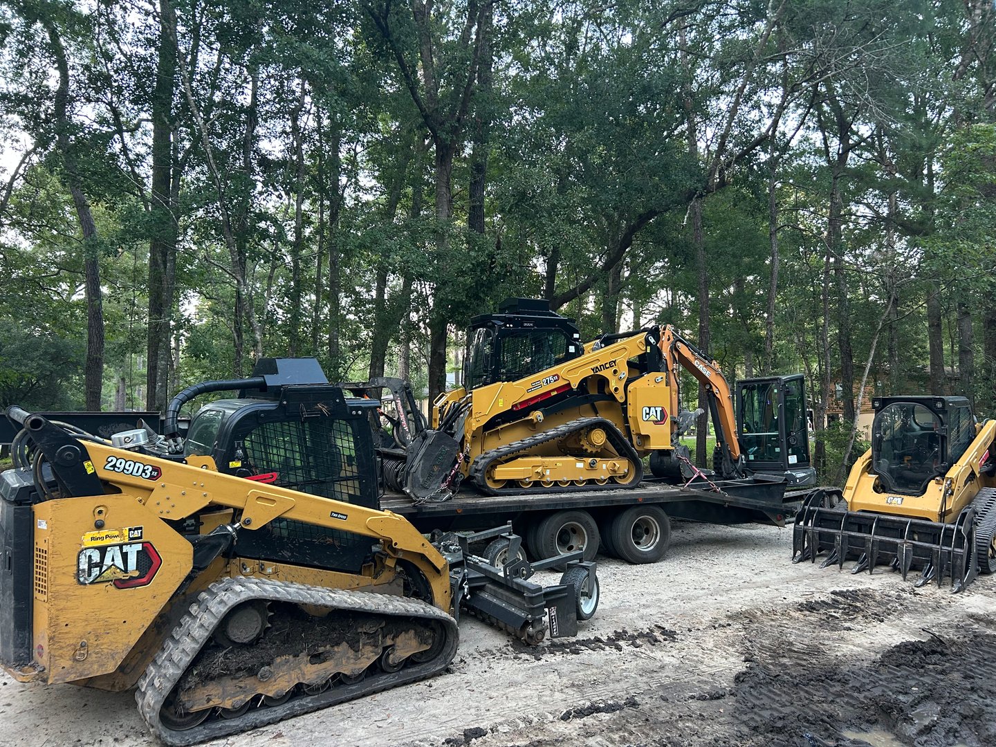 Professional land clearing equipment in action
