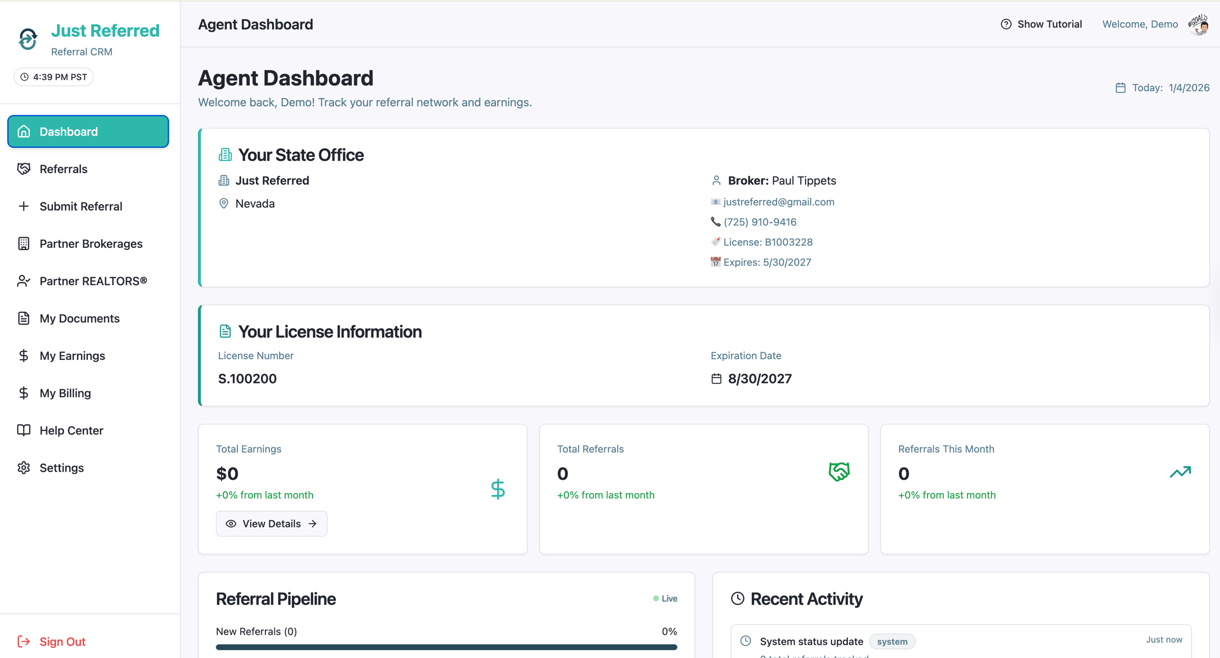 Just Referred CRM - Referral Tracking and Commission Management