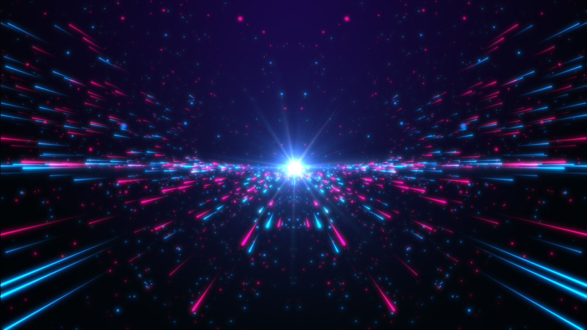 Abstract background of a multicolor spectrum with light, Bright rays of neon light, and colorful glowing lines speed through the dark, Technology digital abstract background, 3d rendering