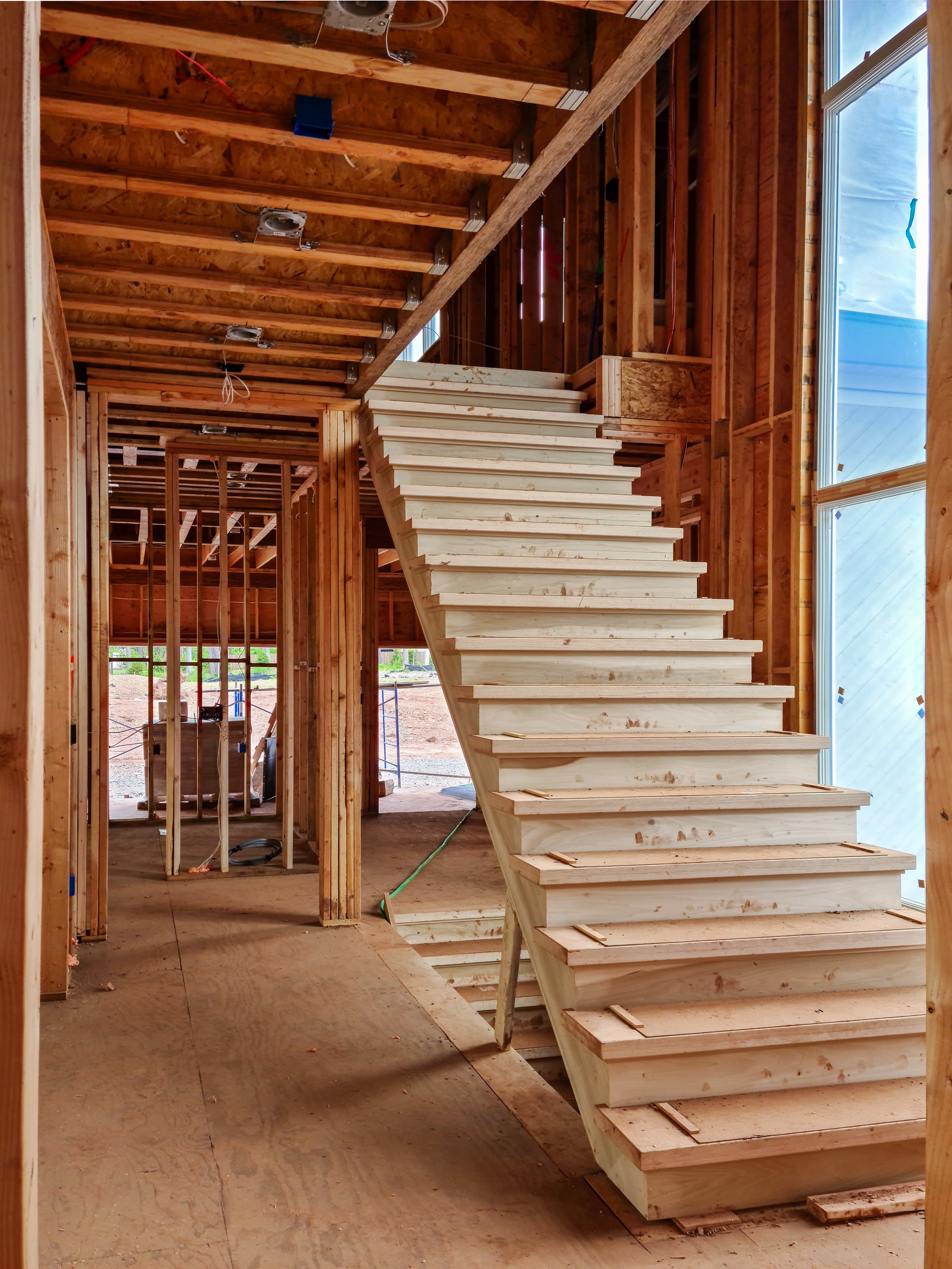 Construction framing in wood, buildings and houses