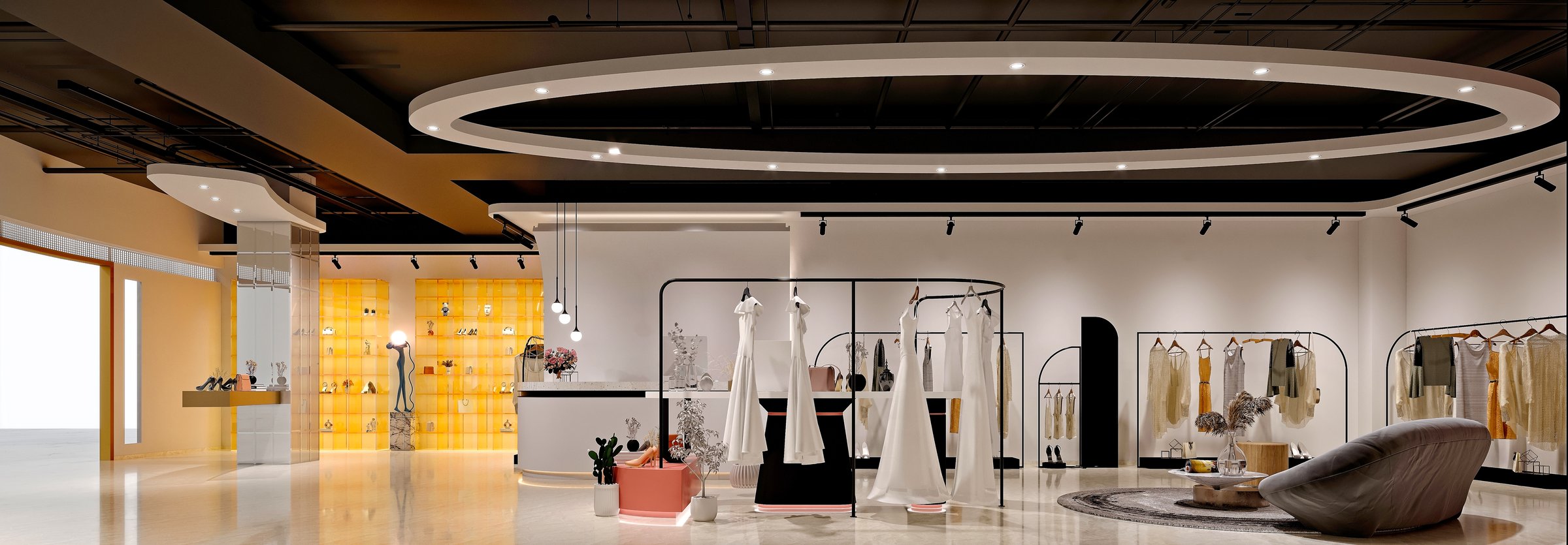 3d render modern retail shop interior