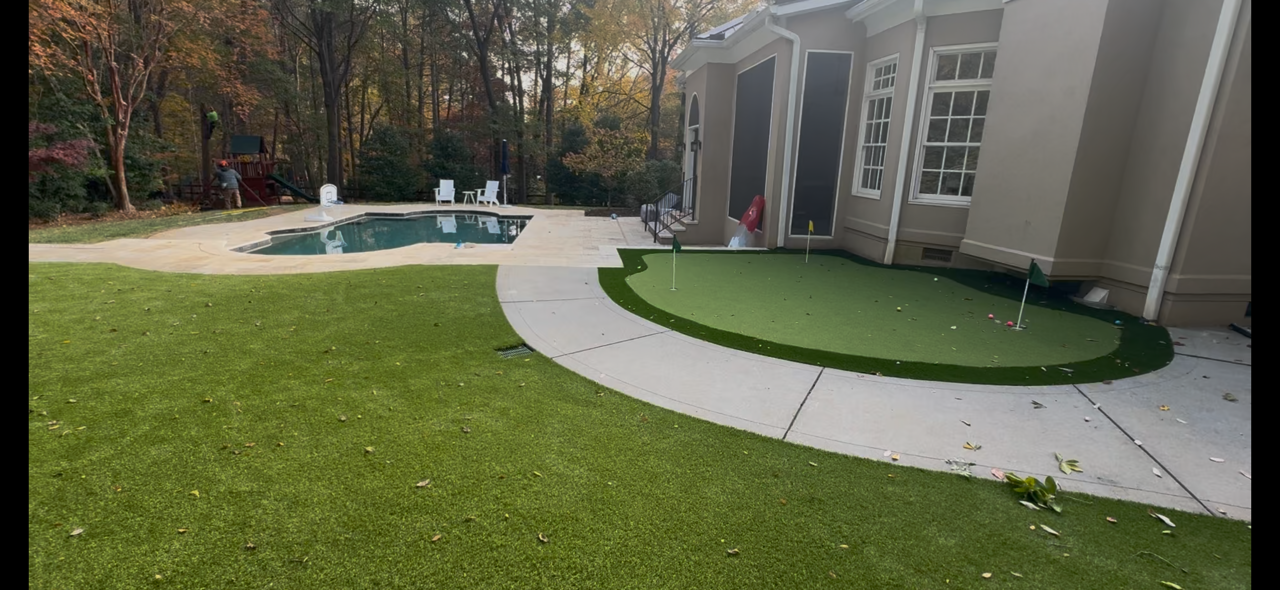 Professional lawn turf installation