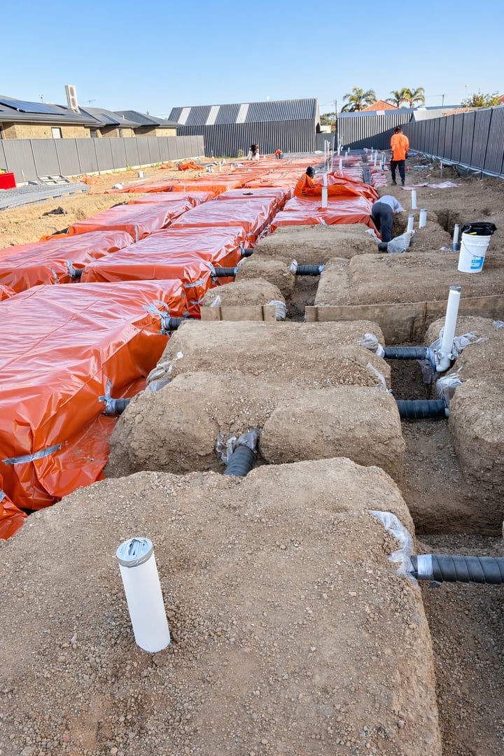 New home build underground plumbing installation Adelaide