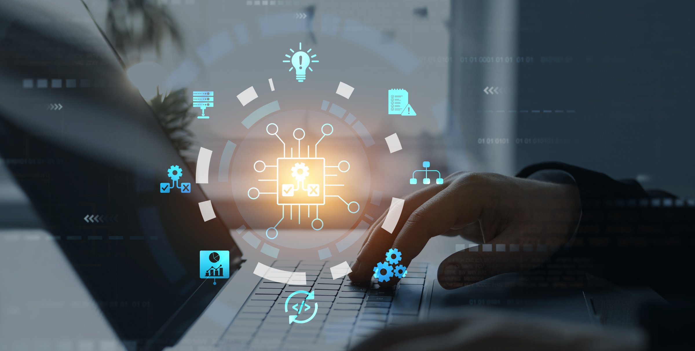Leveraging Artificial Intelligence in Decision Making. Engineer using laptop for optimization software AI bot with a Comprehensive Guide