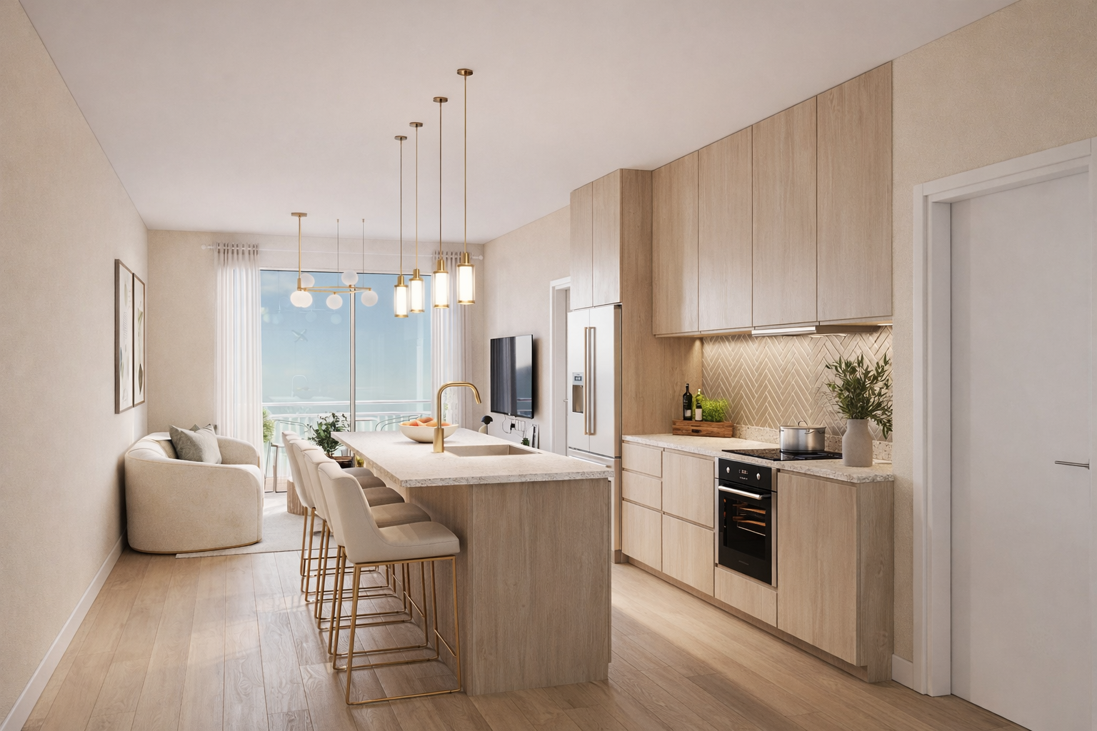 Type C living room and kitchen