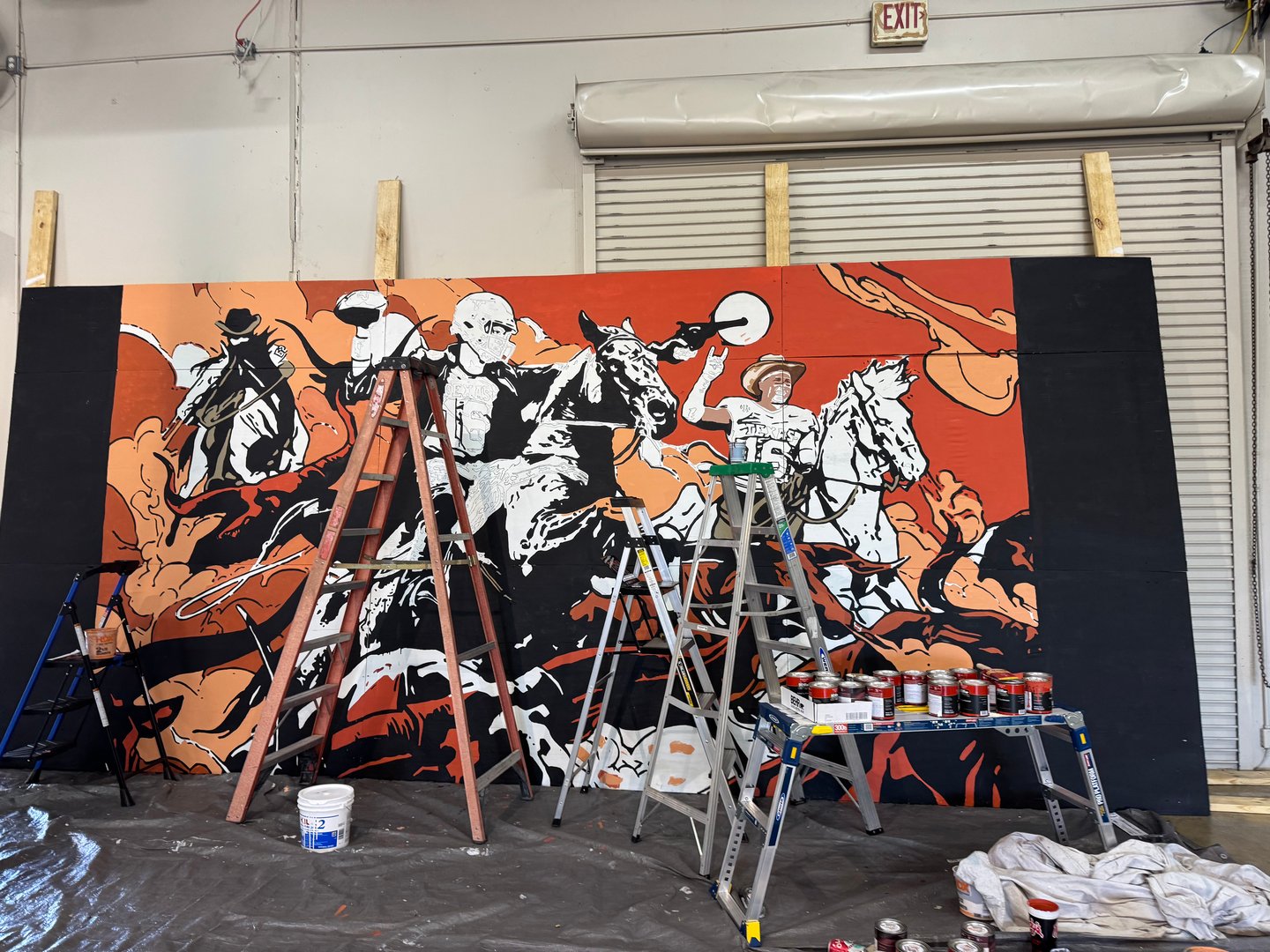 Arch Manning mural process