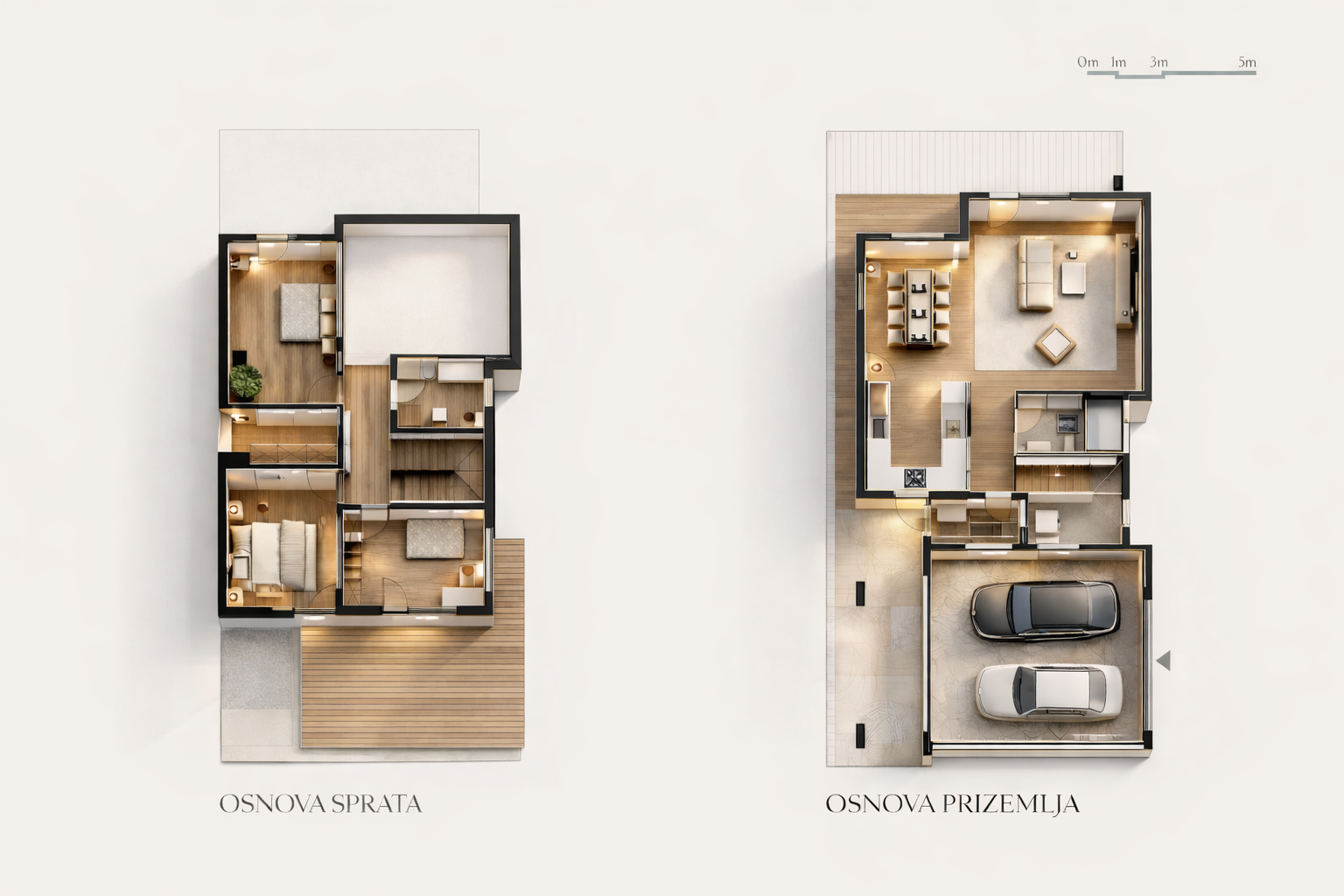 Tlocrt vile - raspored prostorija