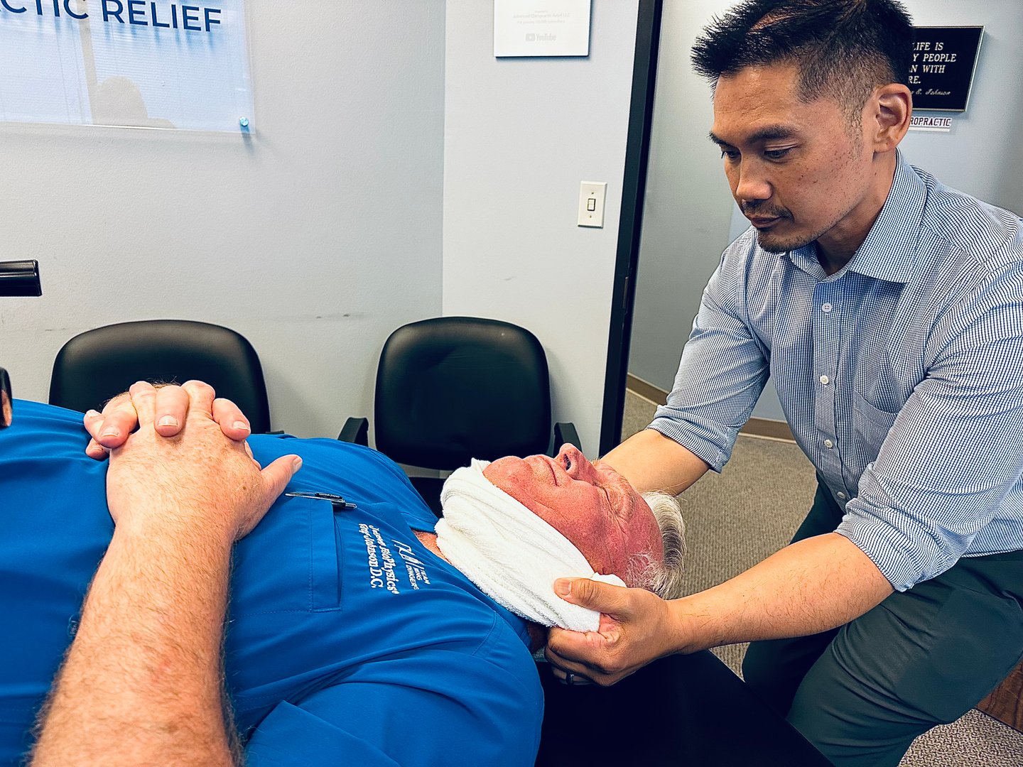 Chiropractic treatment session
