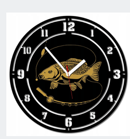 Zegar ścienny łowienie karp