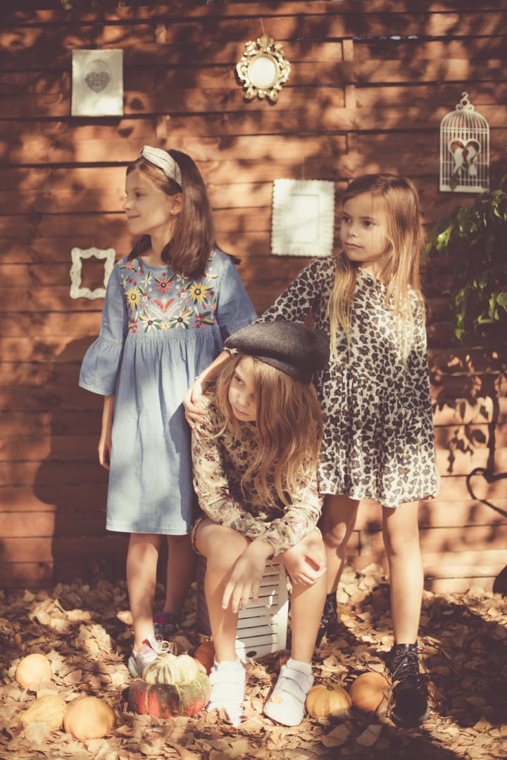 Girlfriends are always side by side. Little girl in the nature.