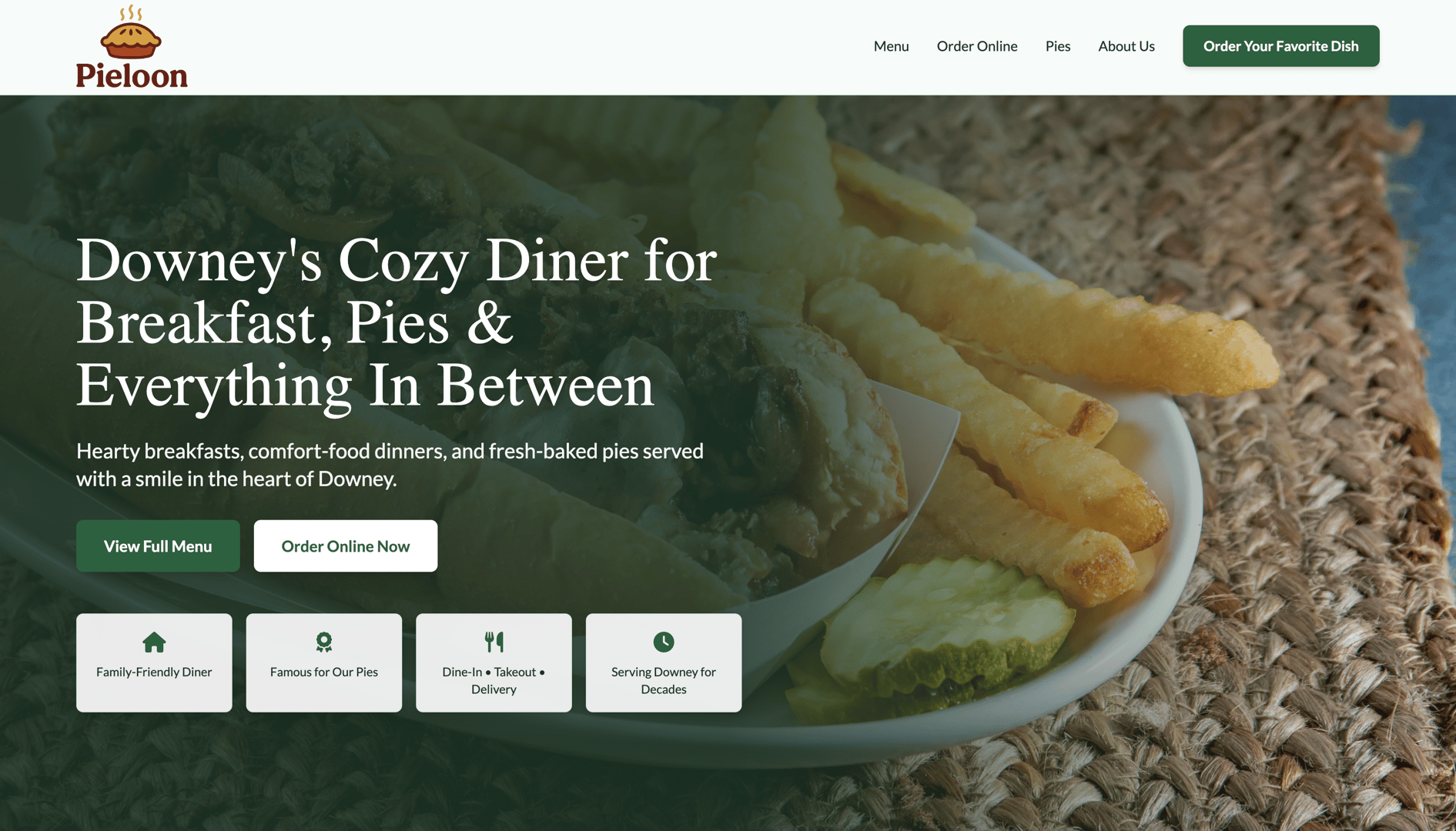 Restaurant website portfolio showcase