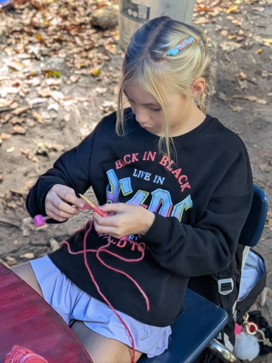 Creative Handwork - Girl knitting