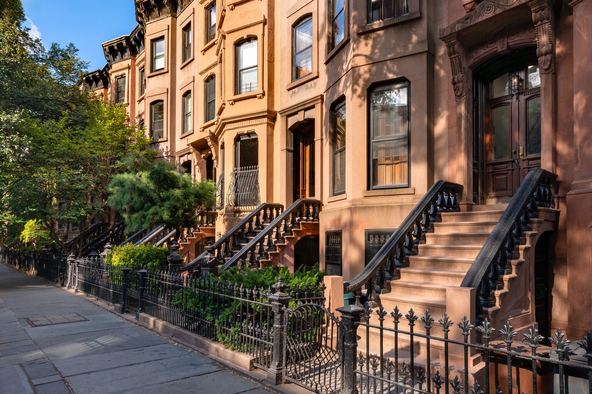Brownstone townhouses Park Slope Brooklyn