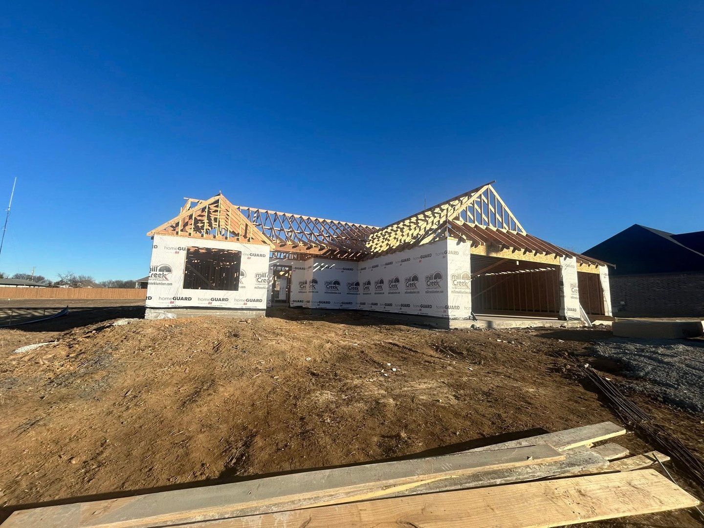 Home framing construction site