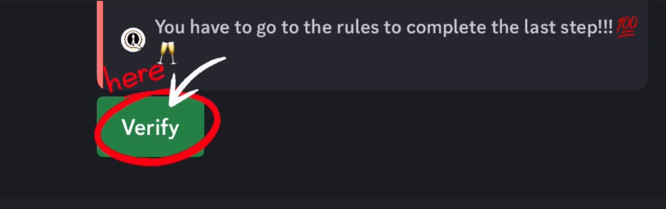 Tap Verify button in Discord verification channel