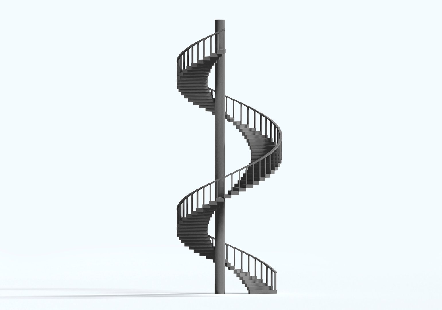 grey spiral staircase isolated on white background