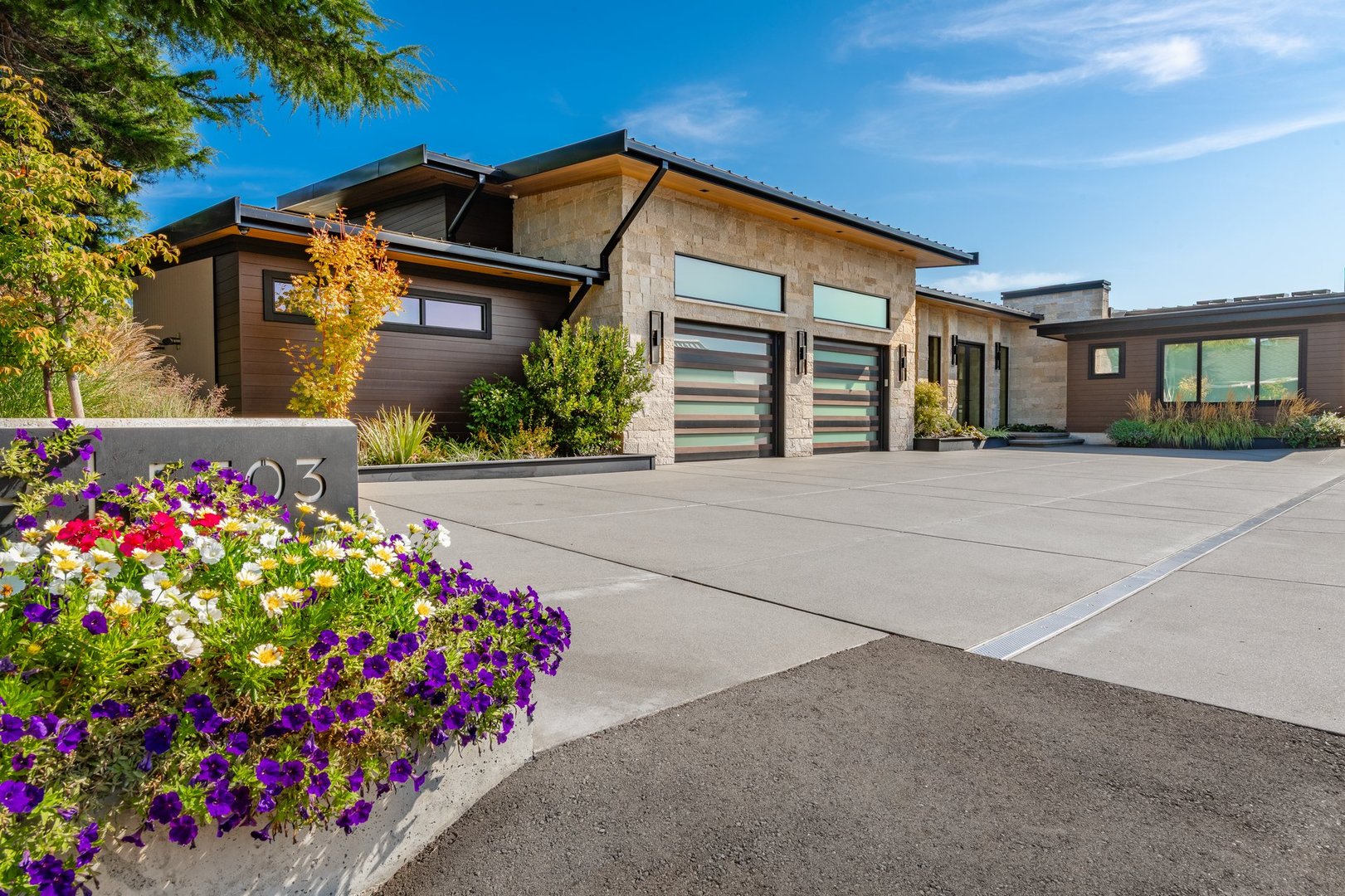 Exterior photograph of a mountain modern home residence