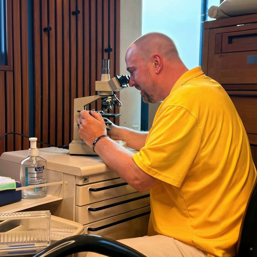 Frauenarzt Dr. Marcus Fischdick in der Praxis