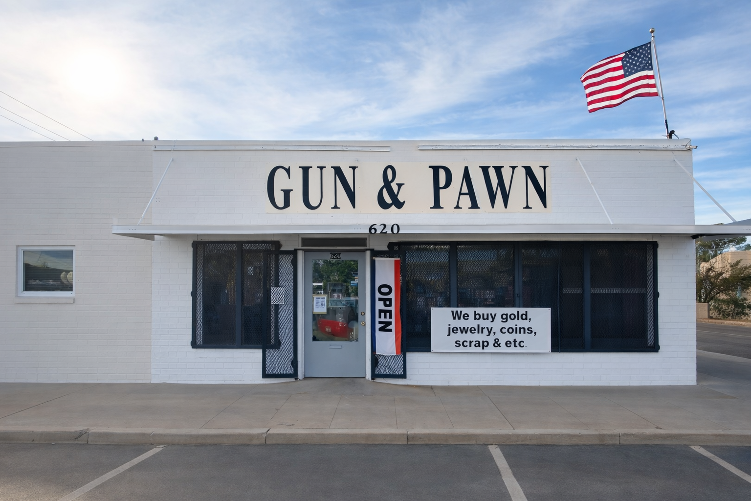 Firing Pin gun store interior with display cases