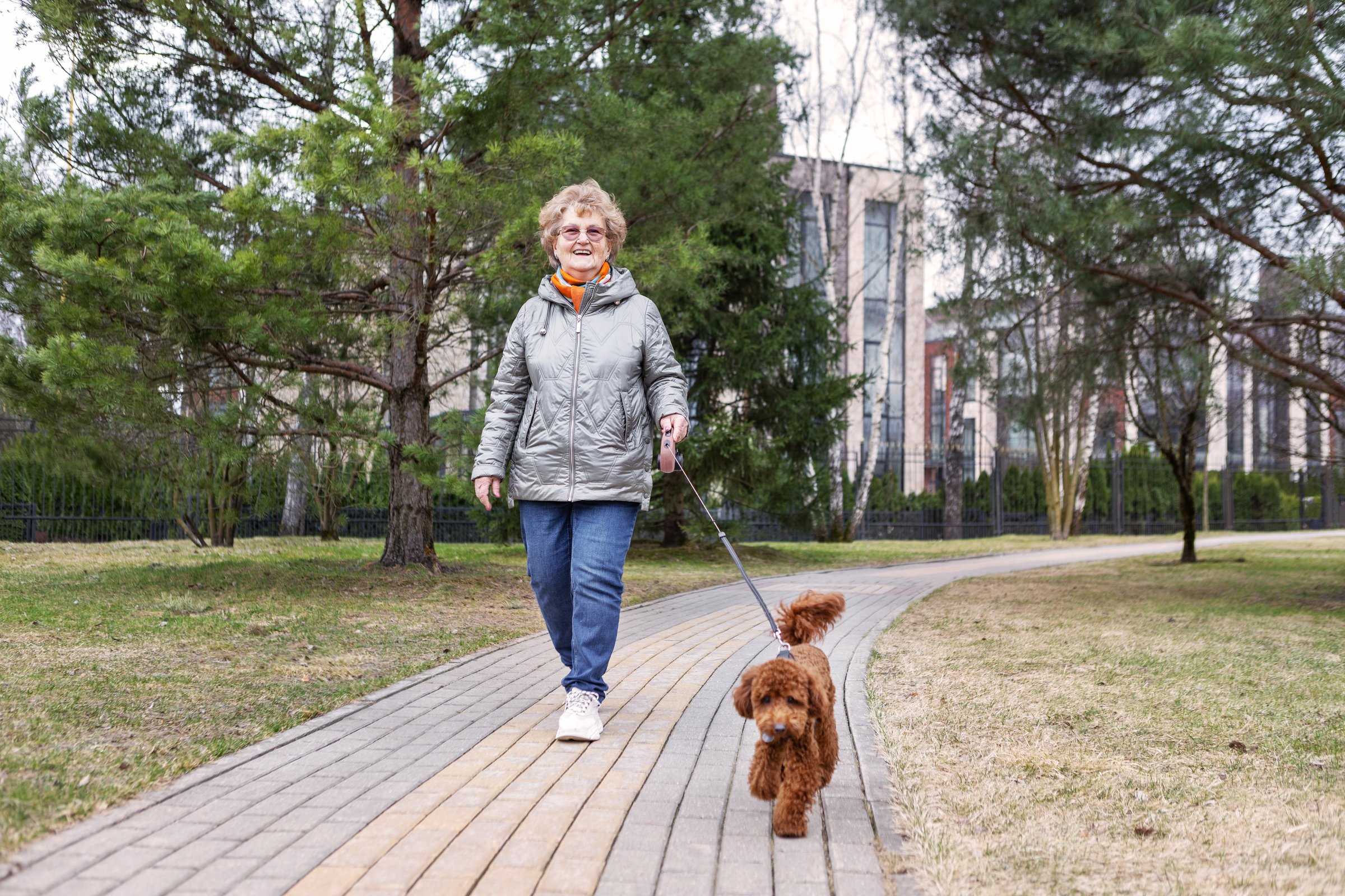 Senior woman with dog