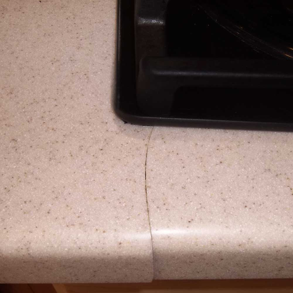 Corian crack repair before