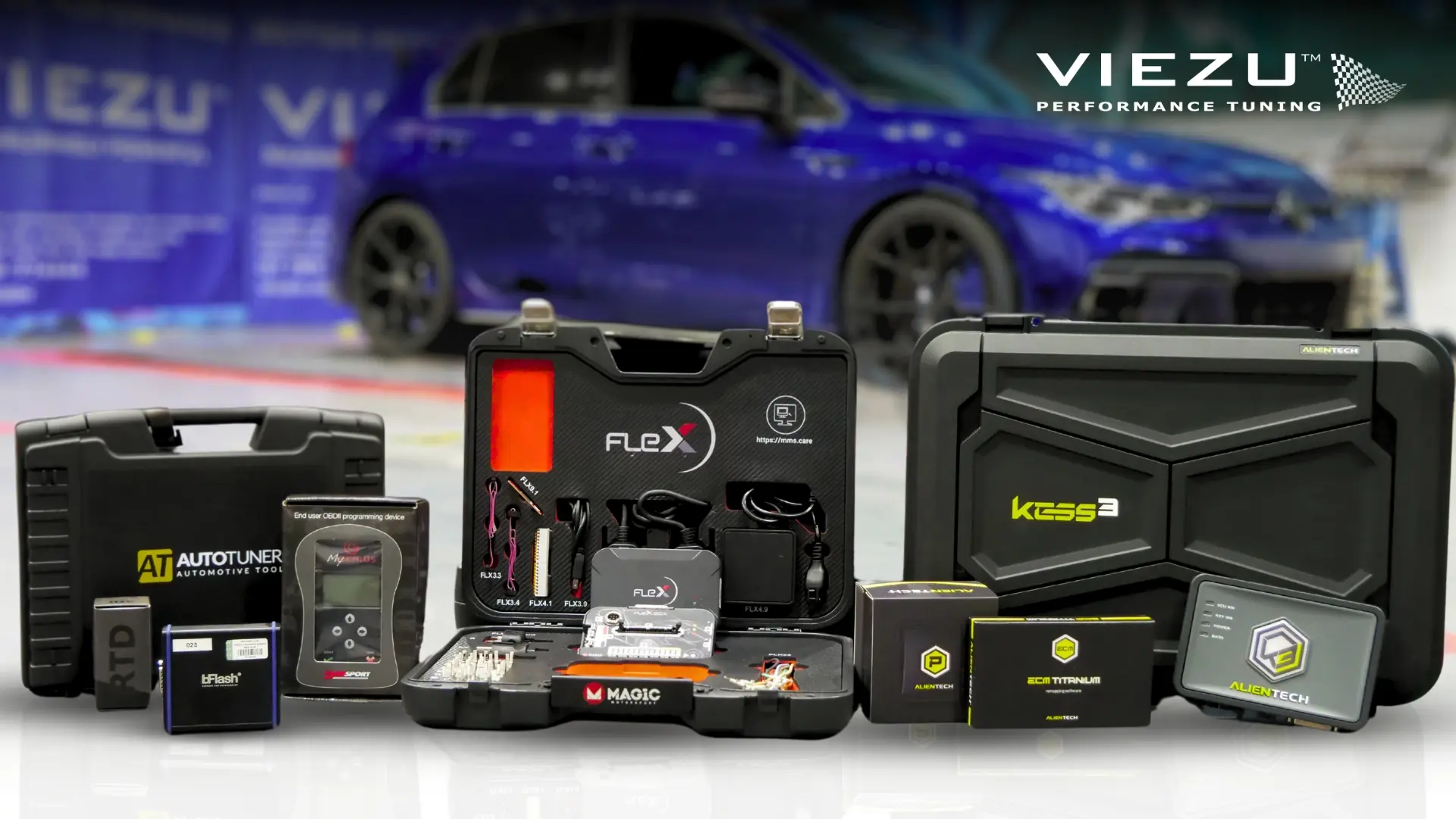 FamousCars Chiptuning professional at work with diagnostic equipment