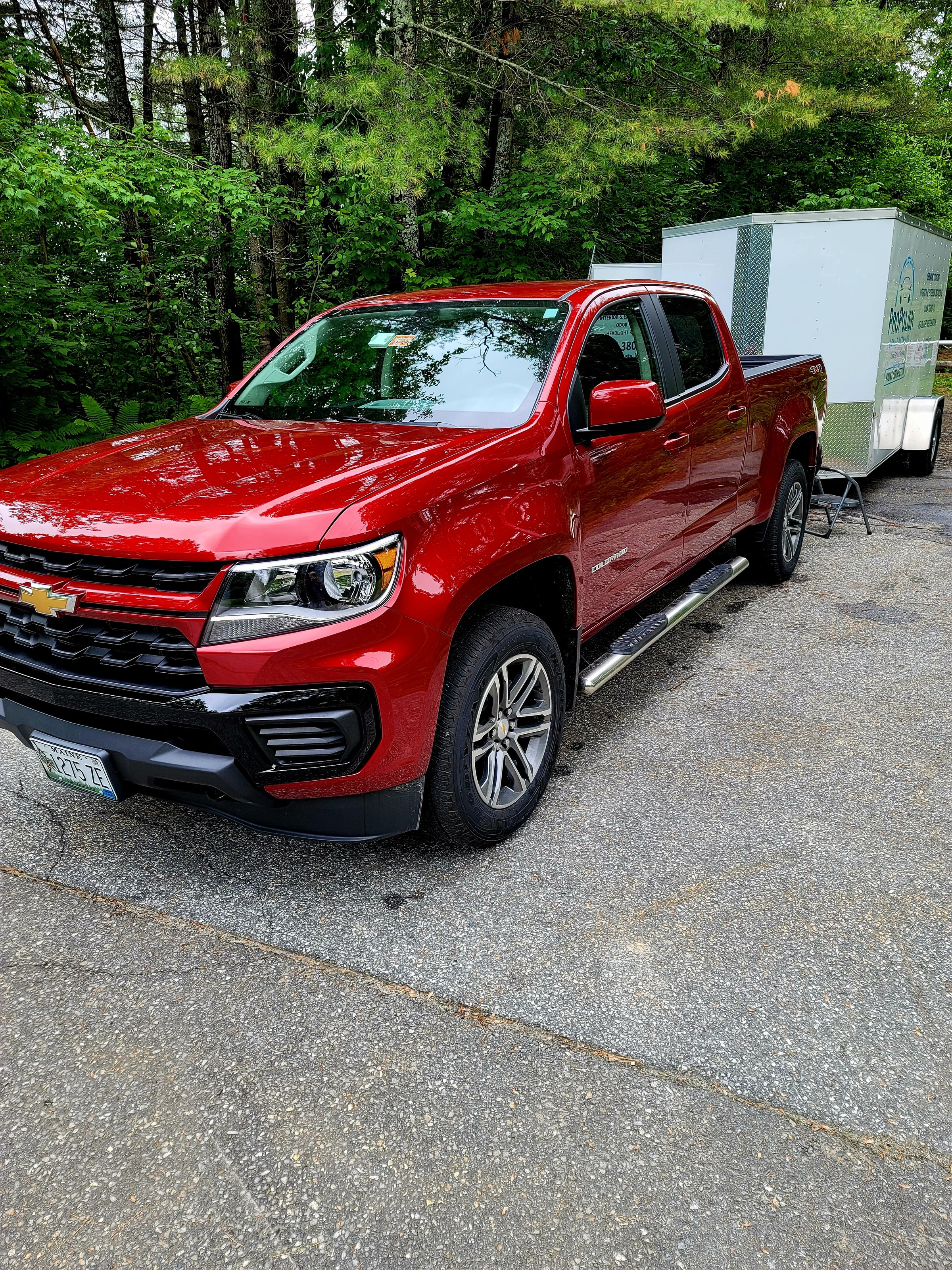 Professional car detailing result showing glossy paint finish