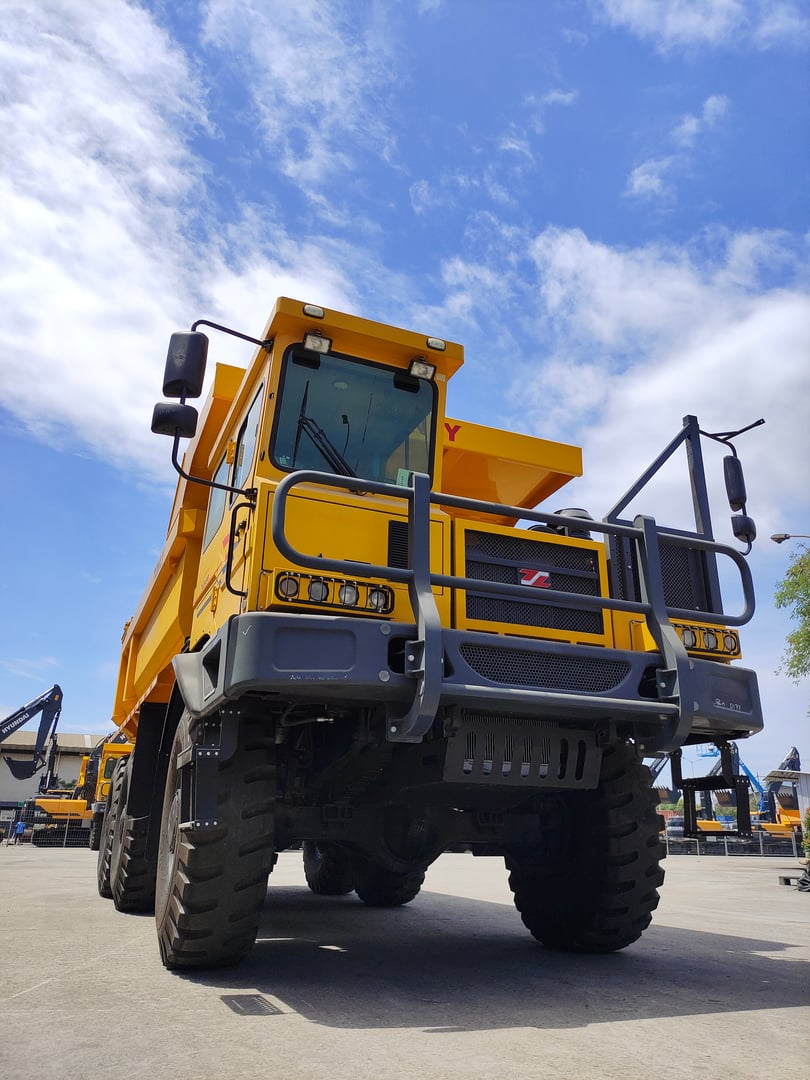 Jakarta, Indonesia, 10/28/2022. Mining off highway dump truck for material hauling with capacity over 40 ton.  The truck  payload in various capacities