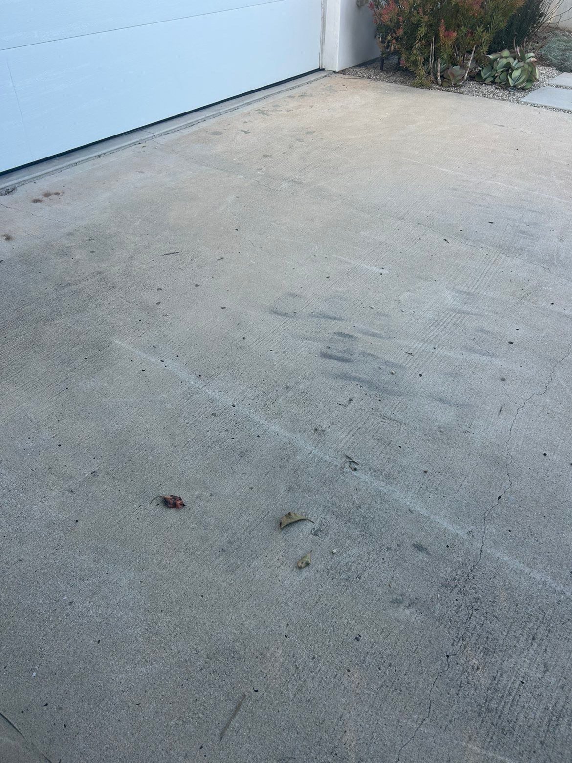 Dirty walkway before pressure washing showing weathering and grime
