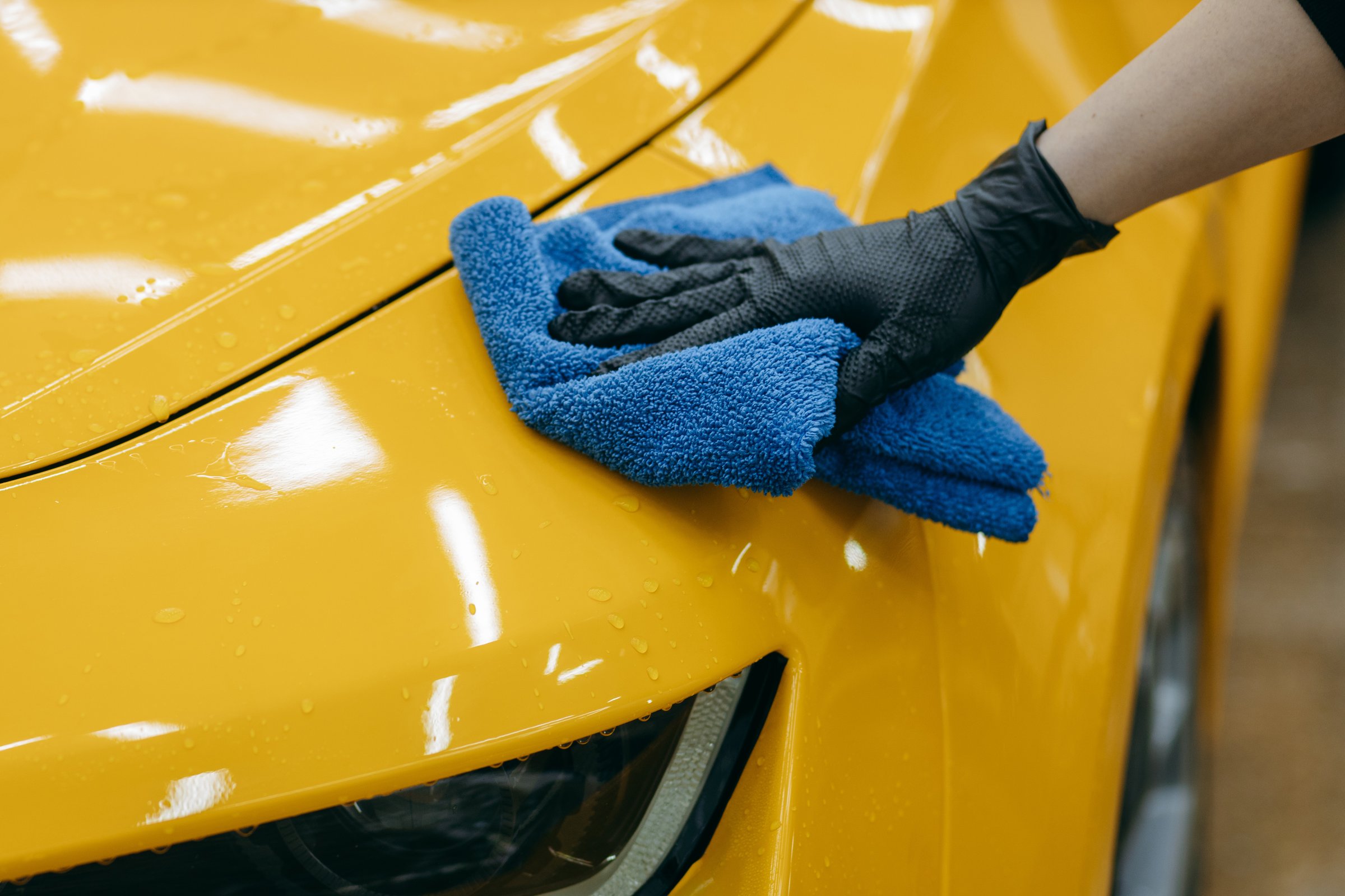 Washing car before detailing. Car detailing