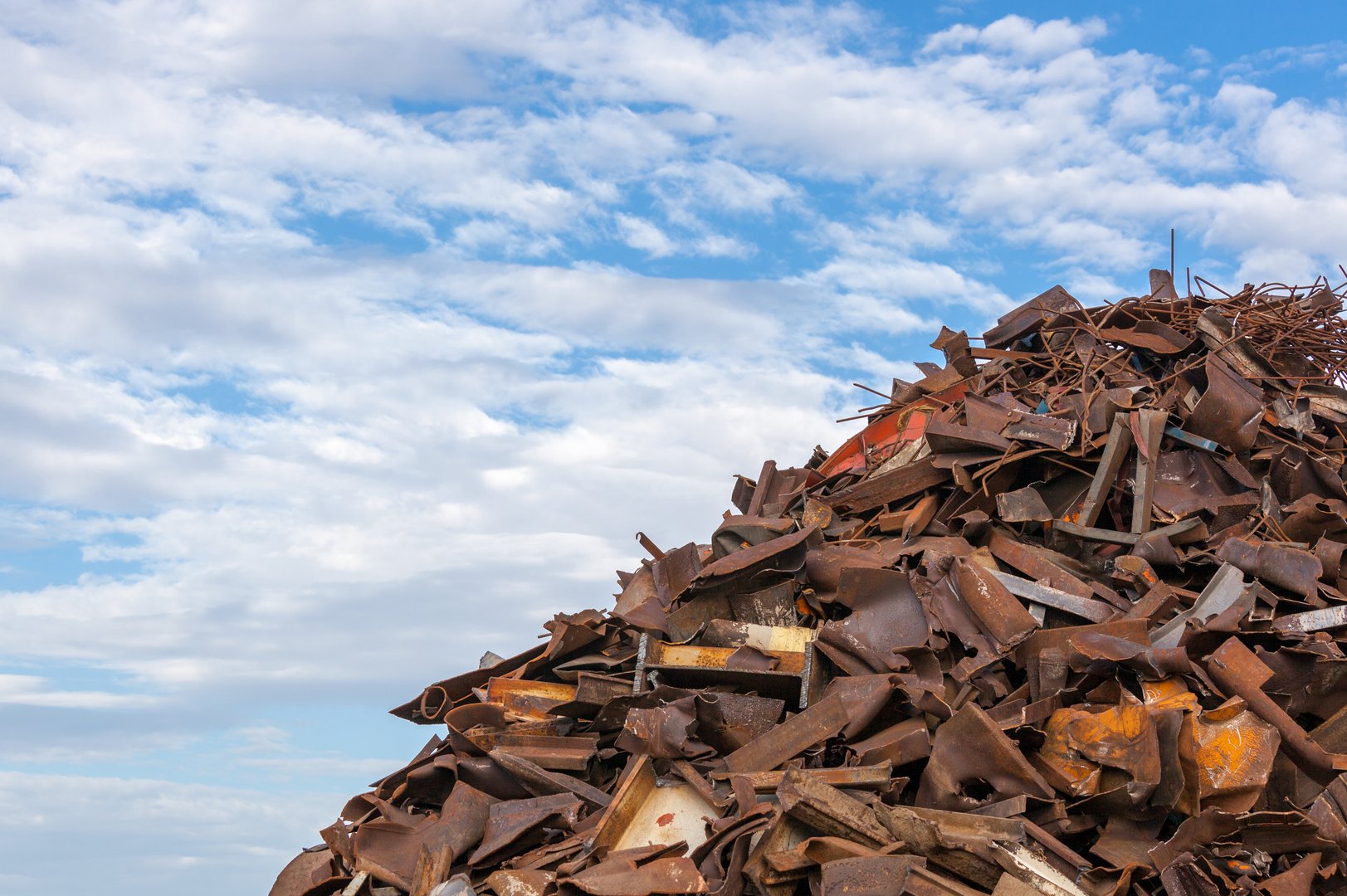 old scrap yard full of metal parts