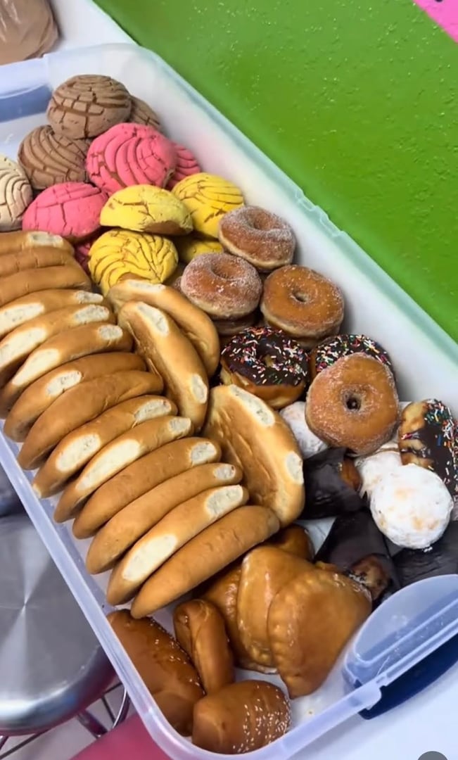 A selection of pan dulce sweet breads at a local Latino market
