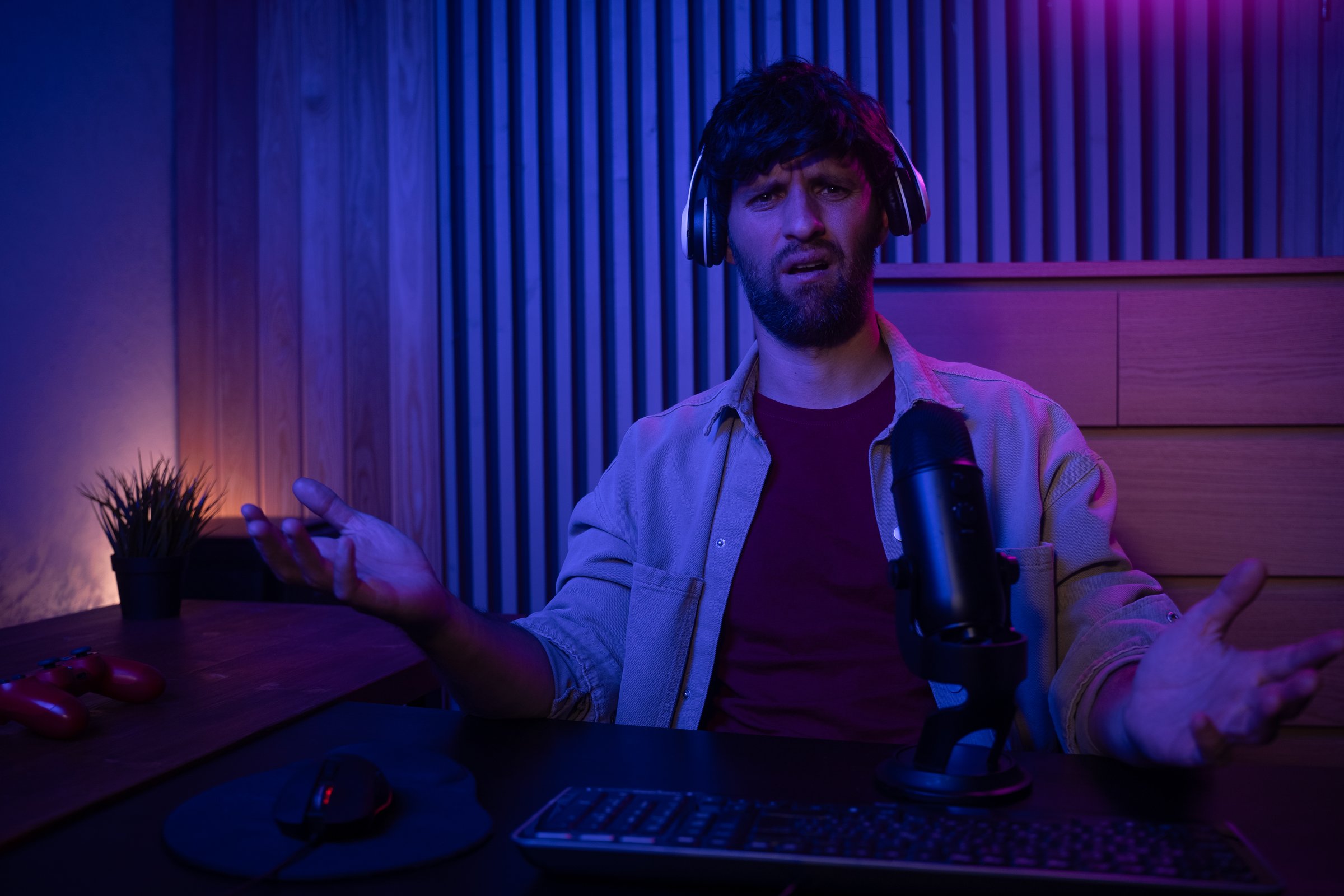 Gamer live streaming session