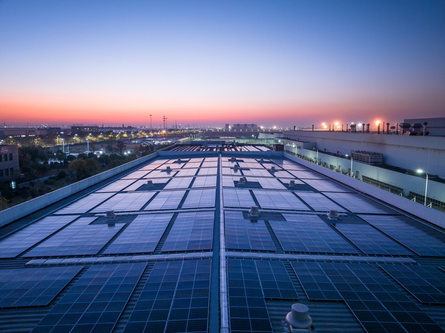 Solar panels on roof